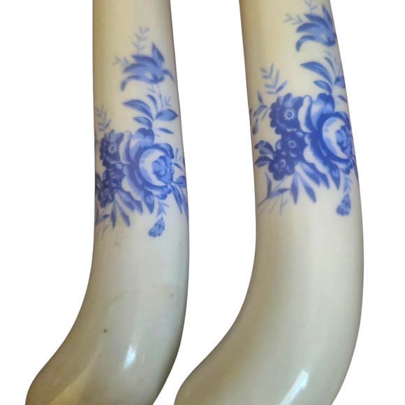 Vintage Japanese Stainless Steel Steak Knives Porcelain Handle 6 Pc & Wood Block - Picture 3 of 12